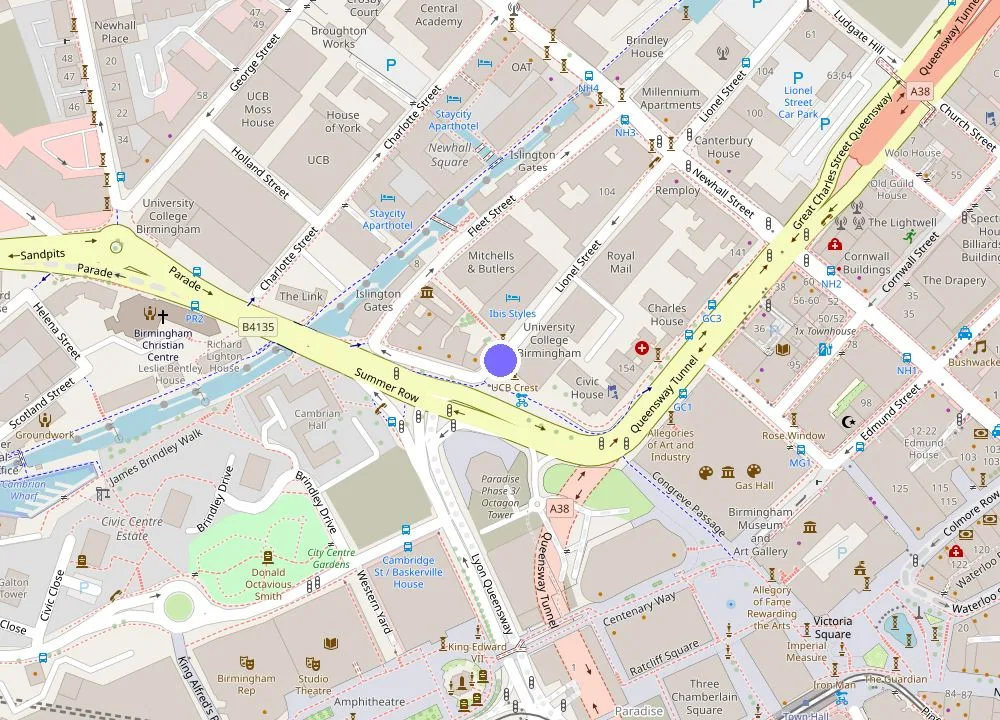Map: ibis Styles Birmingham Centre